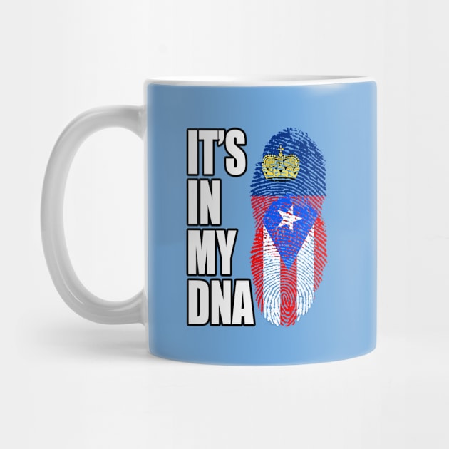 Puerto Rican And Liechtensteiner Mix DNA Flag Heritage by Just Rep It!!